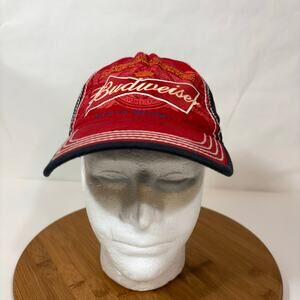 Retro Budweiser Hat Thick Stitch Red Blue Snapback Baseball Cap Logo King Beers